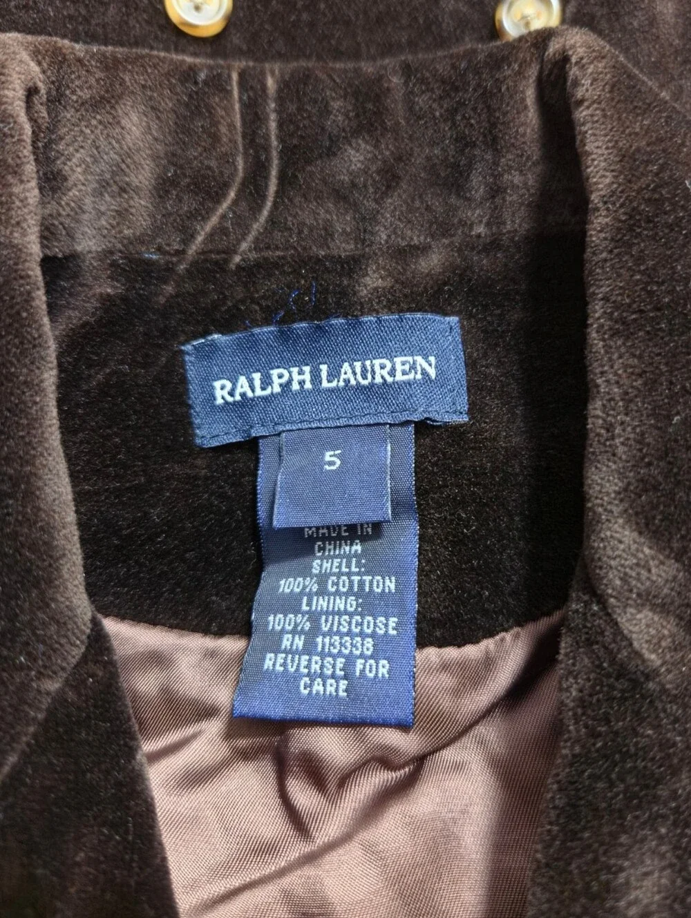 Vintage Ralph Lauren Velvet Blazer Pant Set Girls 5 Brown Equestrian Preppy NEW